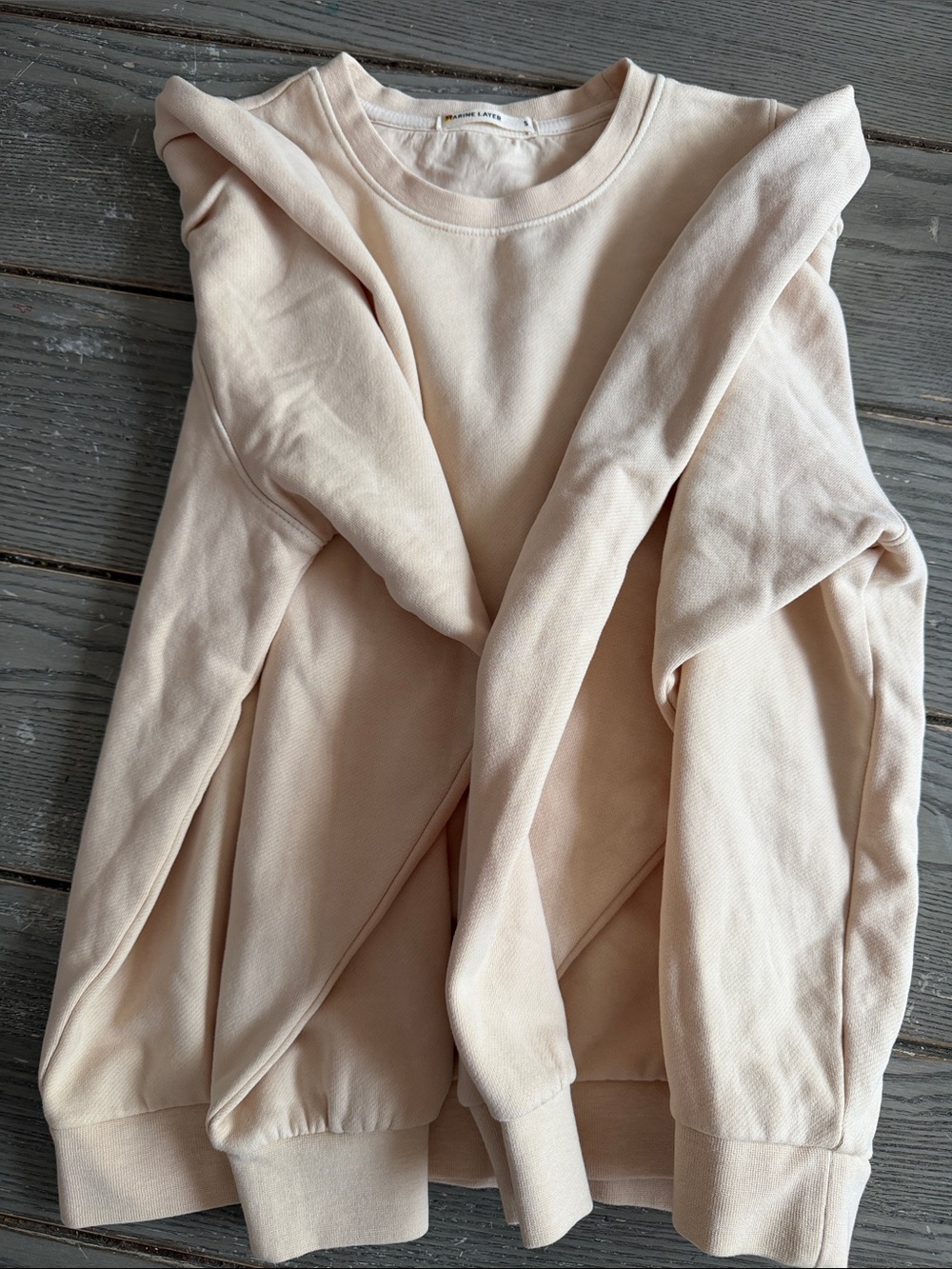 Marine Layer Pale Blush Crewneck Sweatshirt